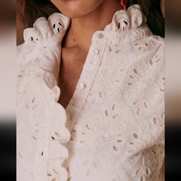 Sezane Marly Ecru Long Sleeve Dress - Picture 3 of 12